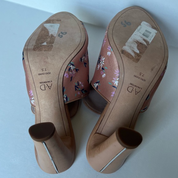 AD & Daughters Jaconi Textile/Leather Floral High Heel Peep Toe Mules Shoes 7.5 - Picture 11 of 15